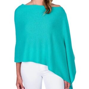 Alashan Cashmere Topper. Seashore (turquoise).  NWOT.